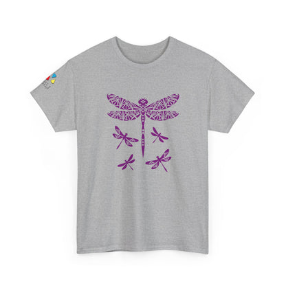 Native Dragonfly in Purple Gildan Unisex Tee