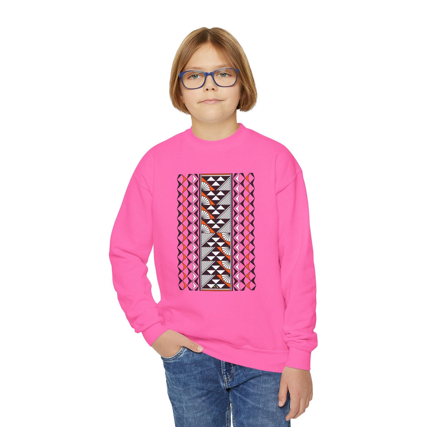Rain and Sun in Orange Youth Crewneck Sweatshirt