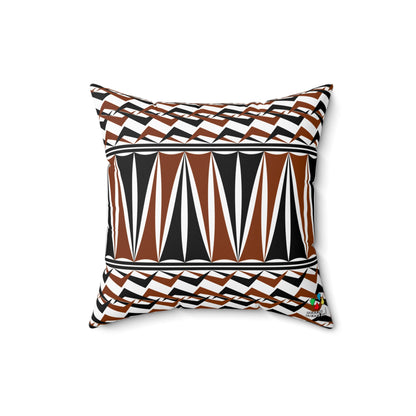 Native Rhythms in Rust Square Pillow