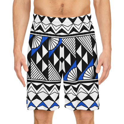 Sun and Rain in Blue Basketball Shorts