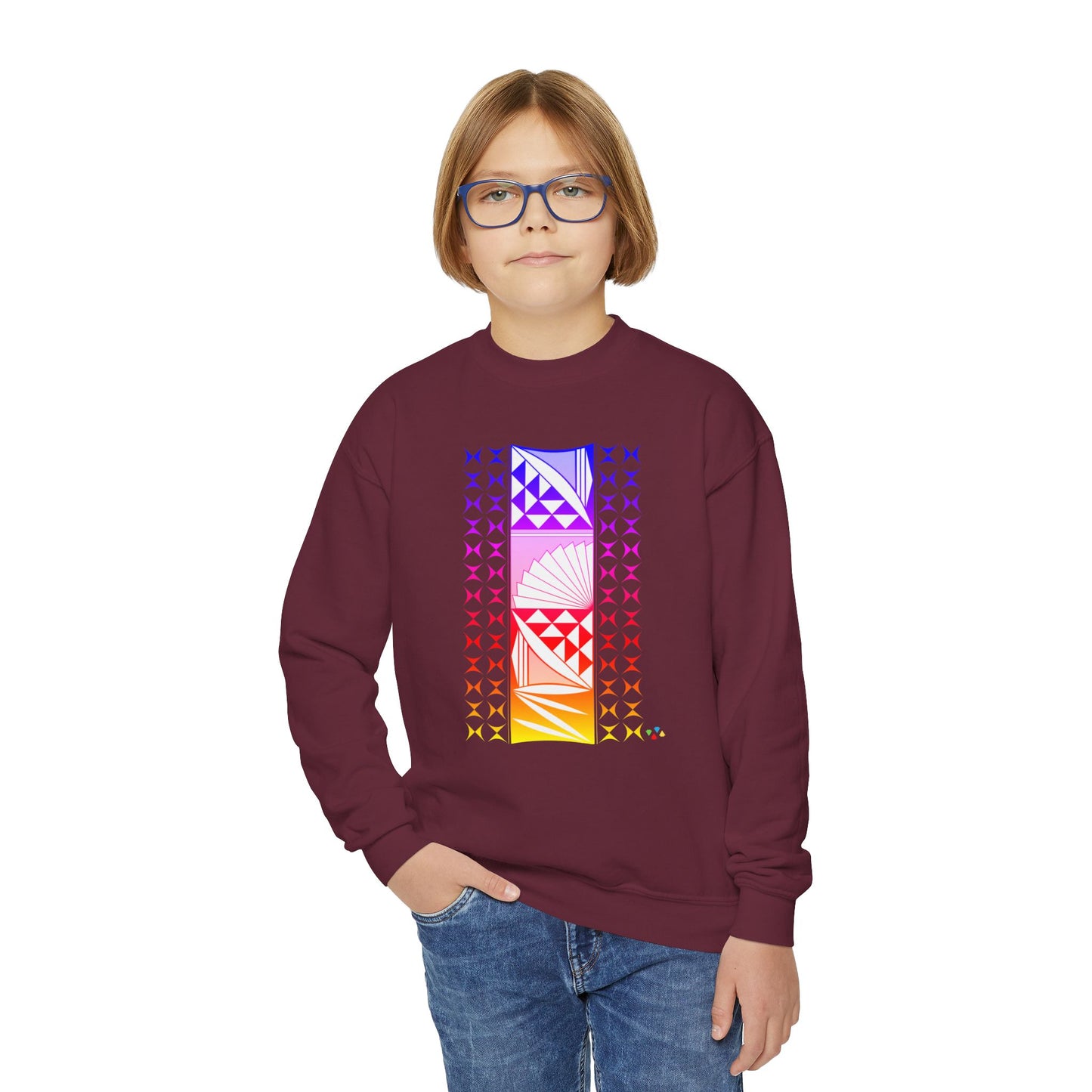 Rainbow Sunrise Youth Crewneck Sweatshirt