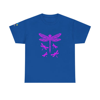 Native Dragonfly in Pink Gildan Unisex Tee