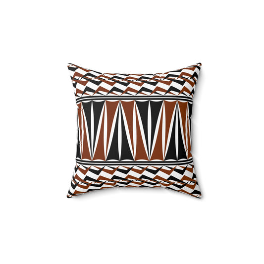 Native Rhythms in Rust Square Pillow