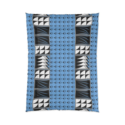 Southwest Feather Blessing on Light Blue Comforter