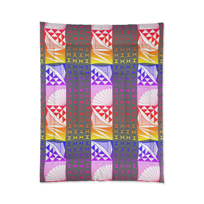 Rainbow Sunrise in Gray Comforter