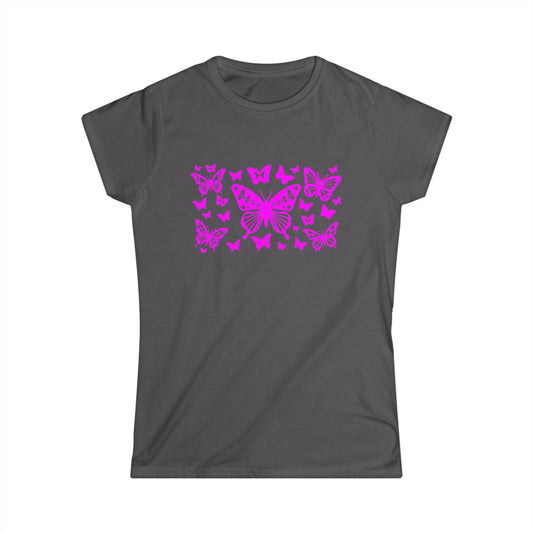 Pink Butterfly Blast Women's Softstyle Tee