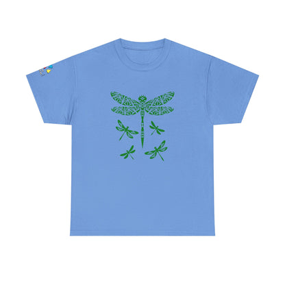 Native Dragonfly in Green Gildan Unisex Tee