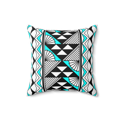Sun and Rain in Turquoise Spun Polyester Square Pillow