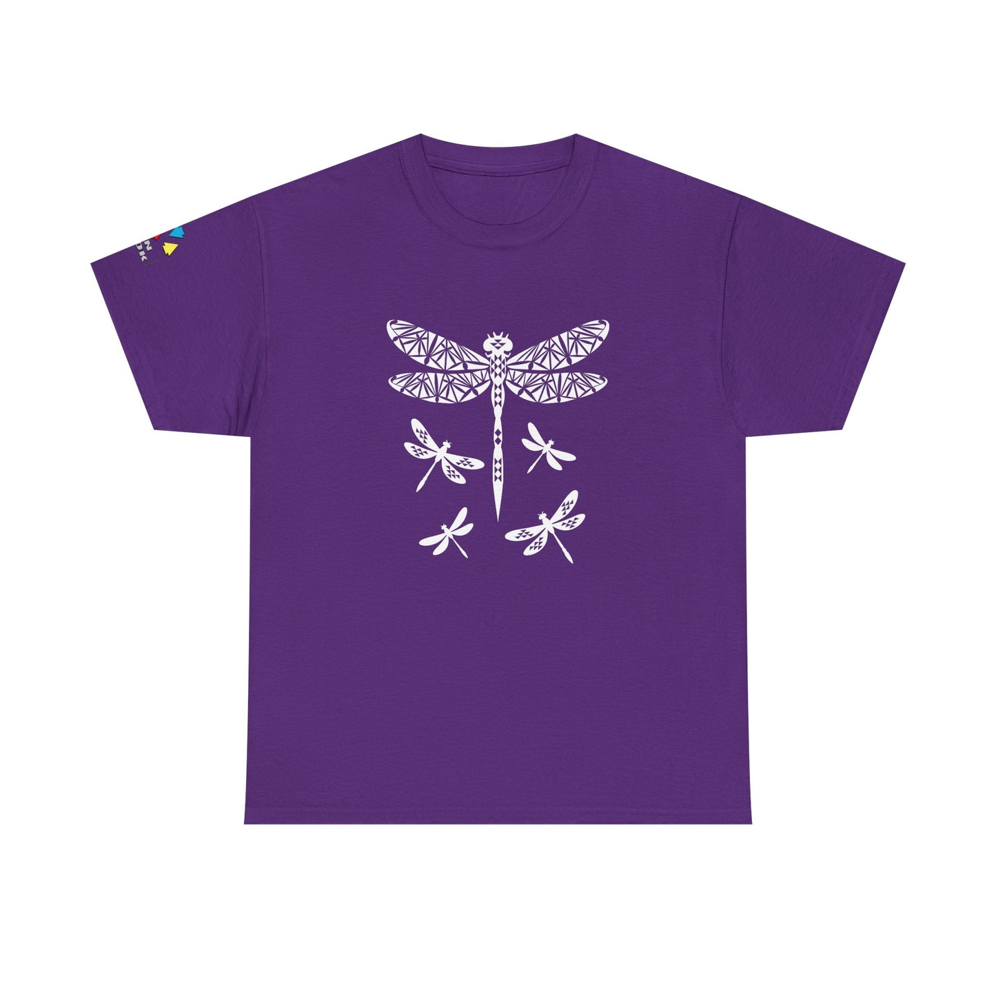 Native Dragonfly in White Gildan Unisex Tee
