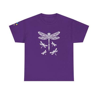 Native Dragonfly in White Gildan Unisex Tee