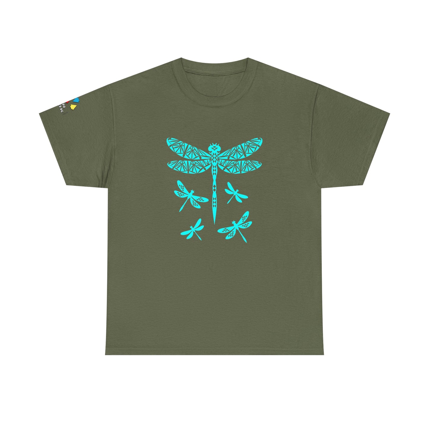 Native Dragonfly in Teal Gildan Unisex Tee