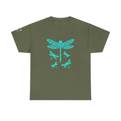 Native Dragonfly in Teal Gildan Unisex Tee