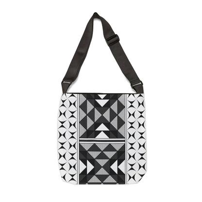 Charcoal Native Sacred Mountains Adjustable Tote Bag