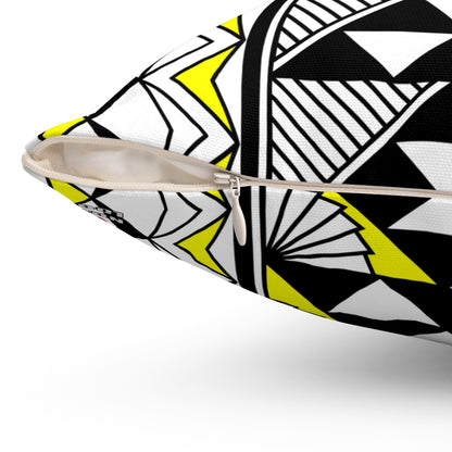 Sun and Rain in Yellow Square Pillow