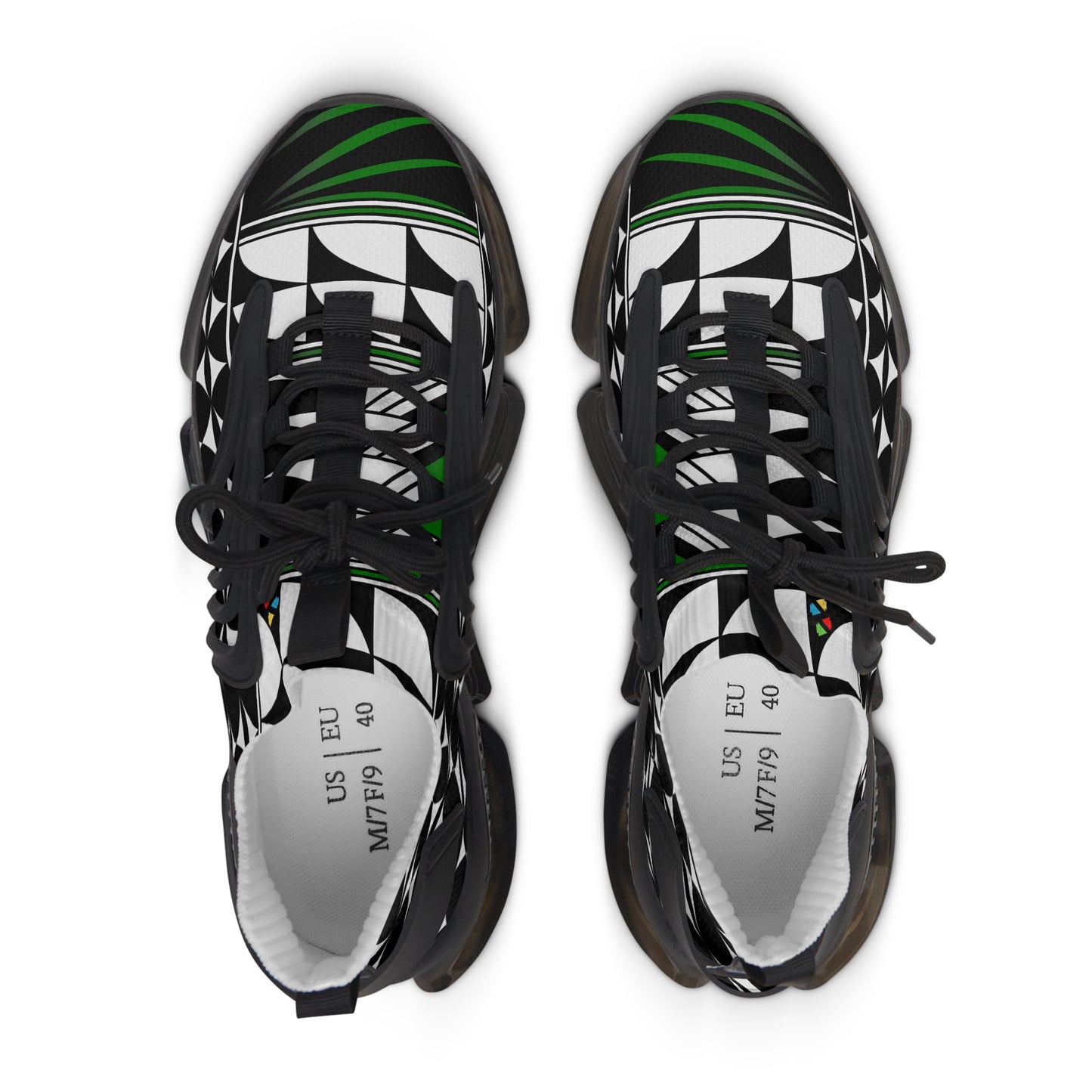 Feather Blessing in Green Women's Mesh Sneakers