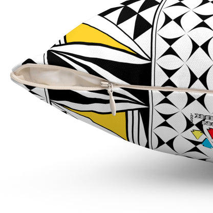 Southwest Sunrise in Yellow Square Pillow