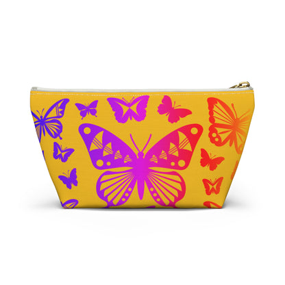 Rainbow Butterflies on Yellow Pouch w T-bottom