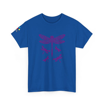 Native Dragonfly in Purple Gildan Unisex Tee