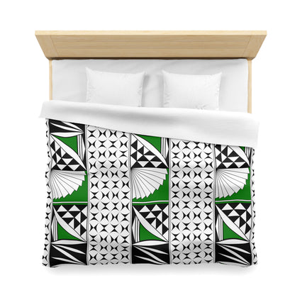 Southwest Sunrise in Green Microfiber Duvet Cover