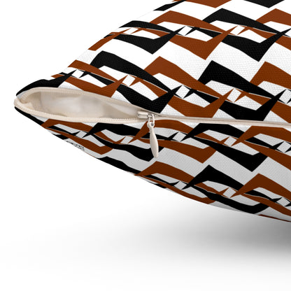 Native Rhythms in Rust Square Pillow