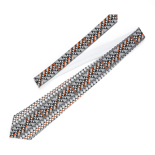 Orange Sun and Rain Necktie
