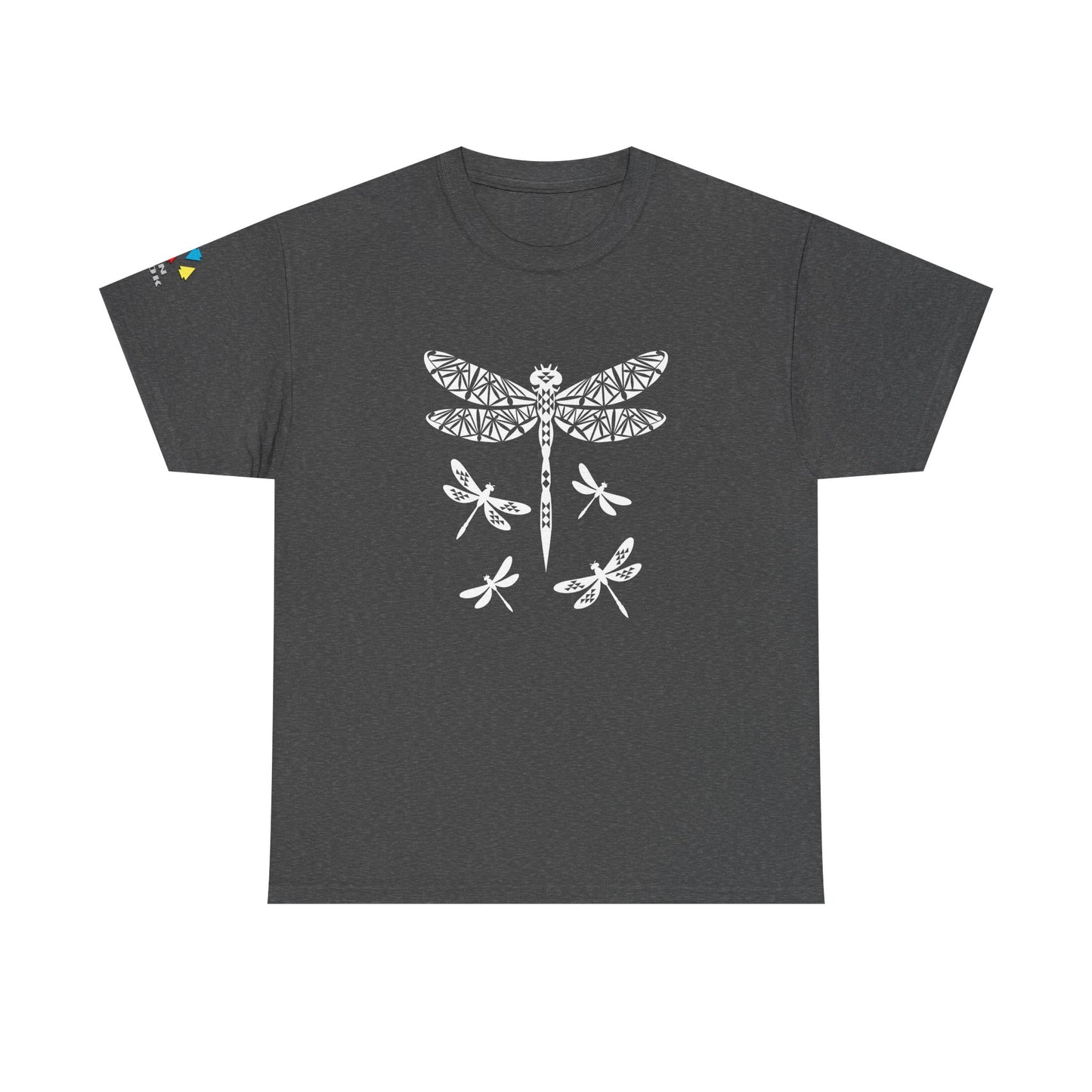 Native Dragonfly in White Gildan Unisex Tee