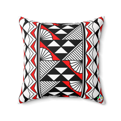 Sun and Rain in Red Spun Polyester Square Pillow