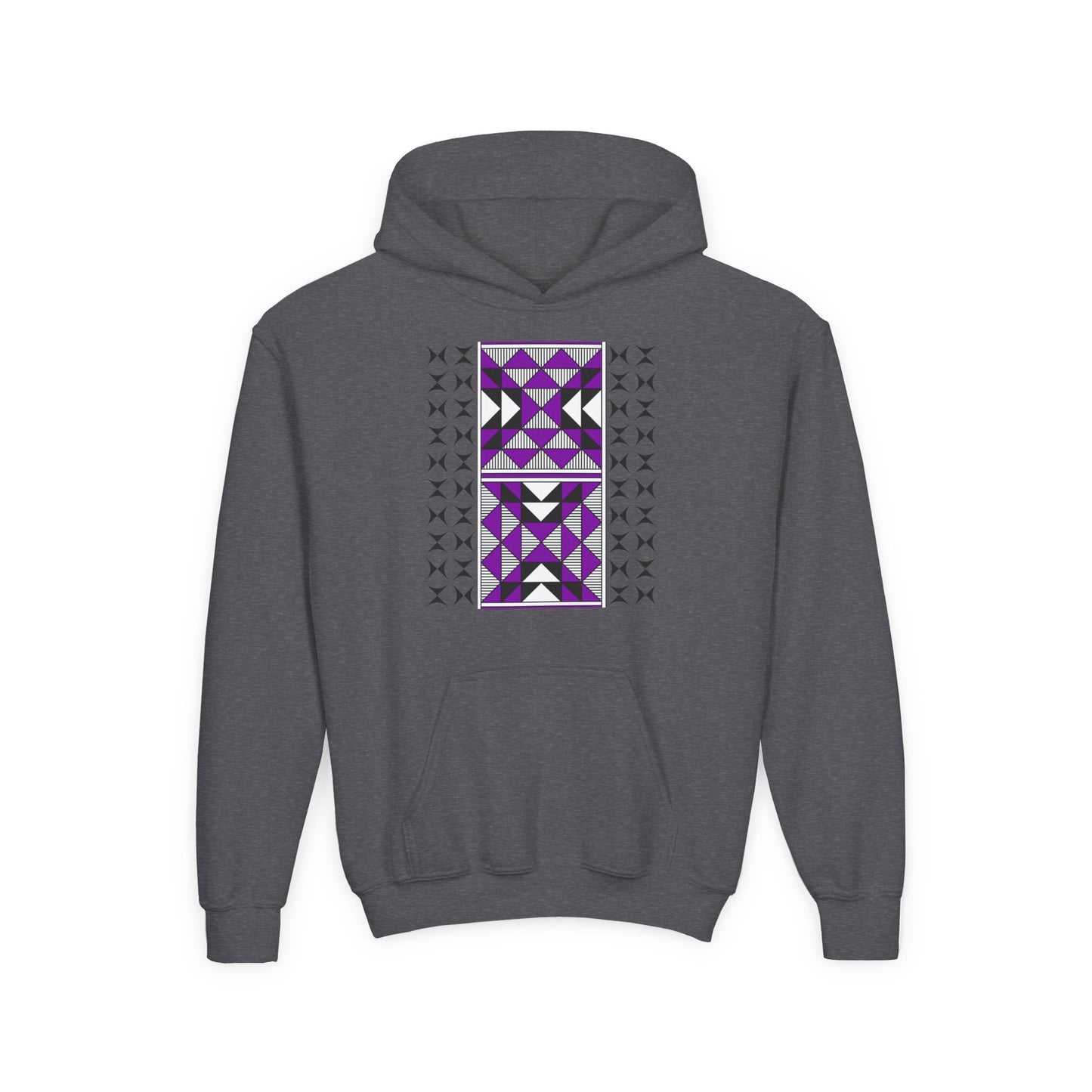 Sacred Mountains in Purple Youth Heavy Blend Hooded Sweatshirt