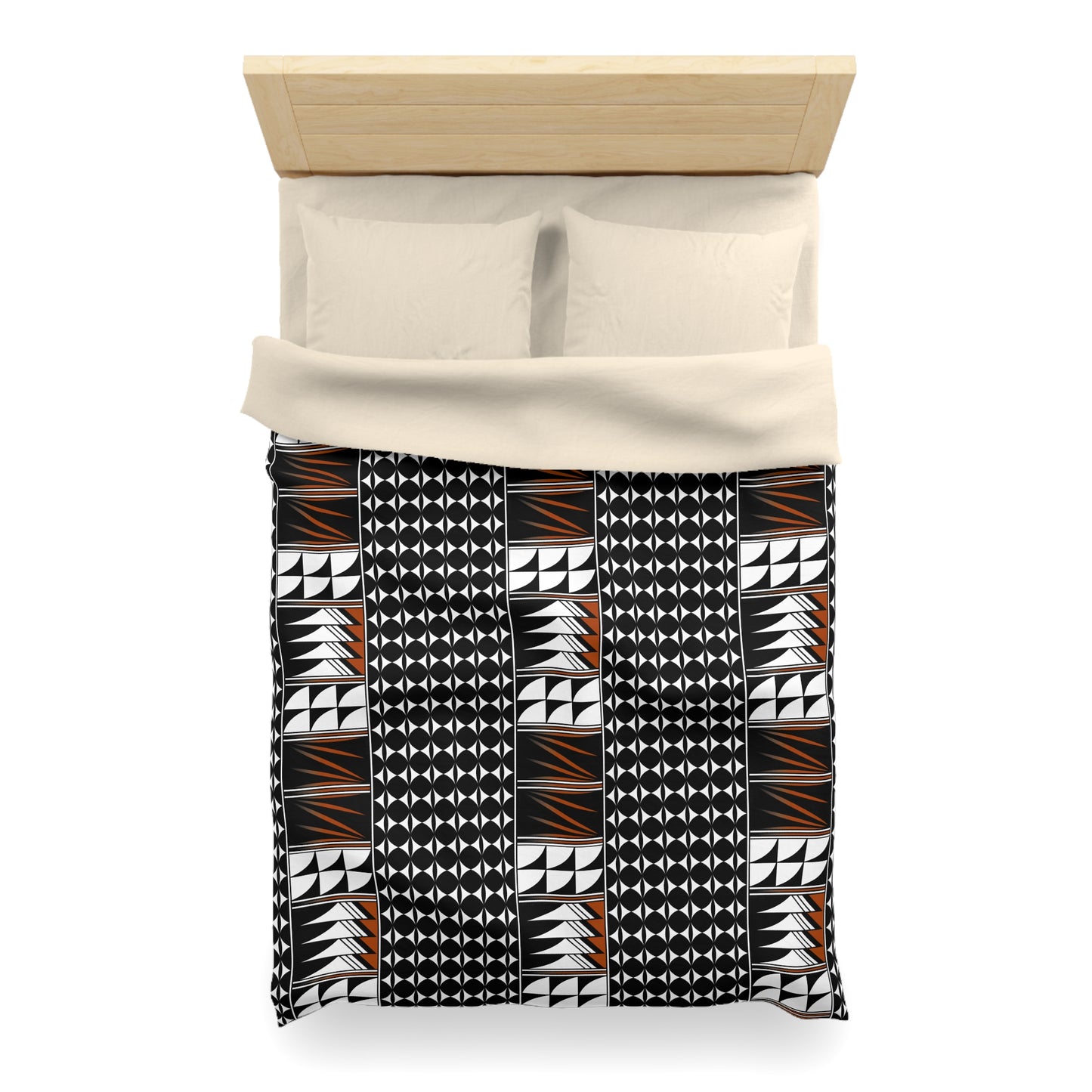 Blessed Feathers in Rust Microfiber Duvet Cover