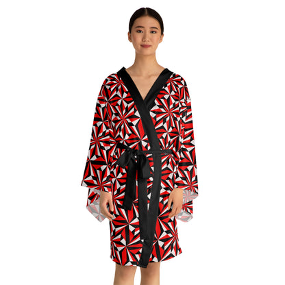 Desert Flowers in Red Kimono Robe – Where Comfort Meets Native Grace
