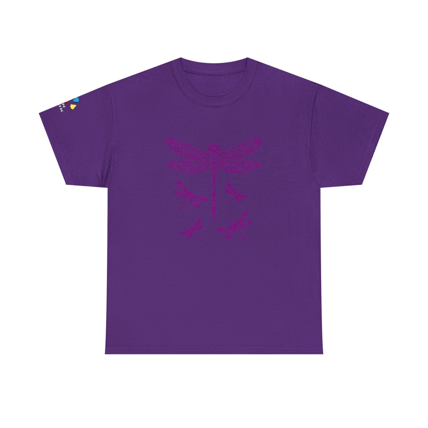 Native Dragonfly in Purple Gildan Unisex Tee