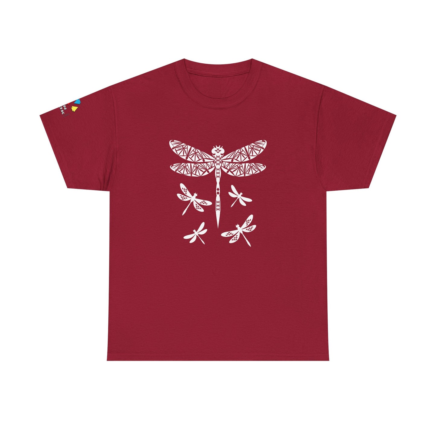 Native Dragonfly in White Gildan Unisex Tee