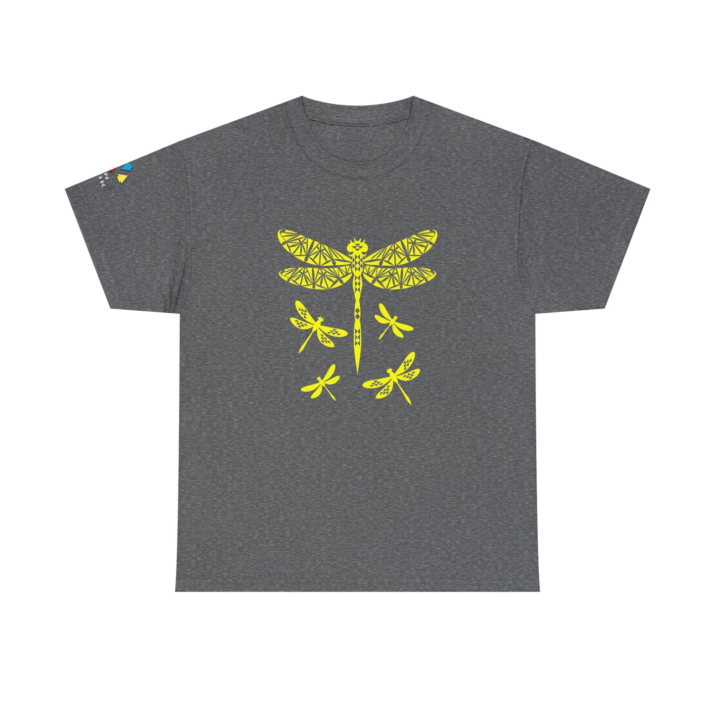 Native Dragonfly in Yellow Gildan Unisex Tee