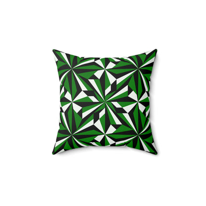Desert Flowers in Green Square Pillow