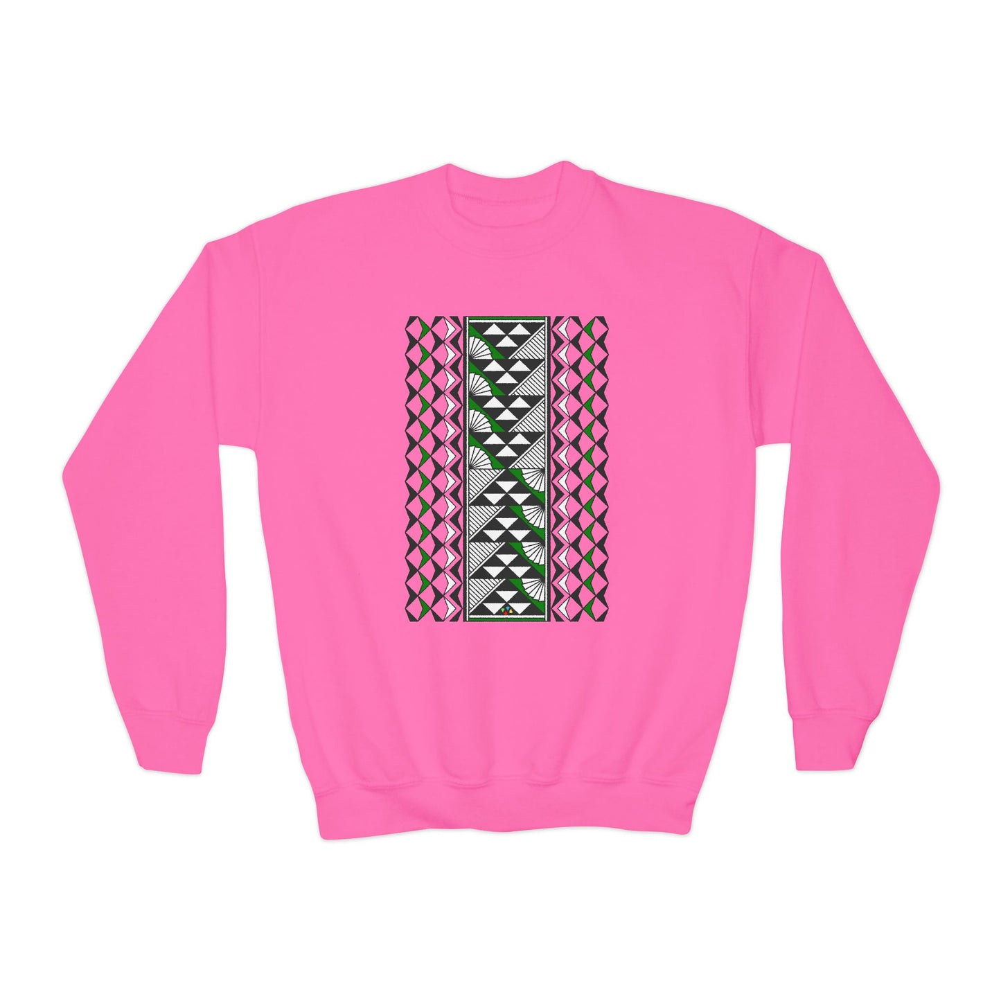 Rain and Sun in Green Youth Crewneck Sweatshirt