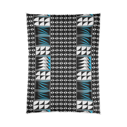 Southwest Feather Blessing in Turquoise Comforter
