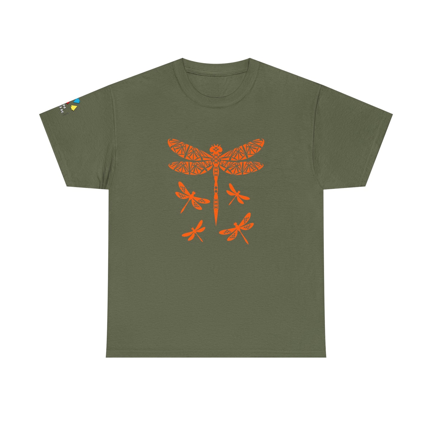 Native Dragonfly in Orange Gildan Unisex Tee