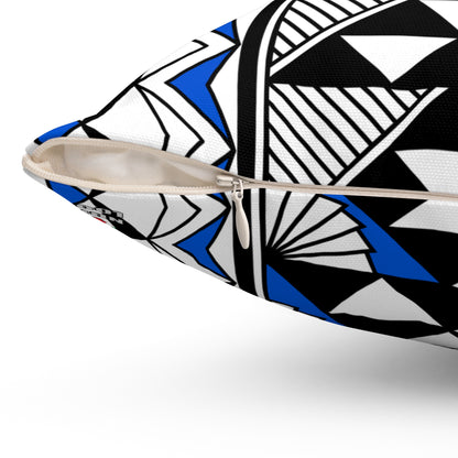 Sun and Rain in Blue Spun Polyester Square Pillow