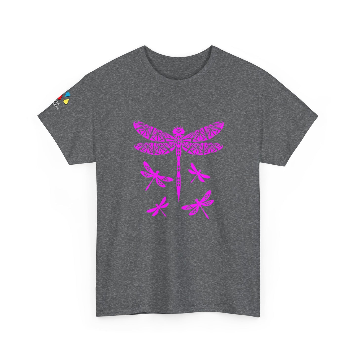 Native Dragonfly in Pink Gildan Unisex Tee