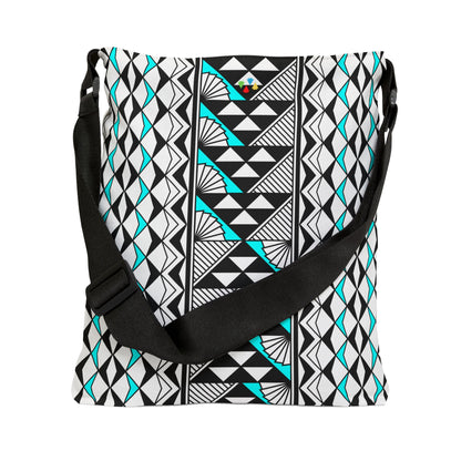 Turquoise Native Sun and Rain Adjustable Tote Bag