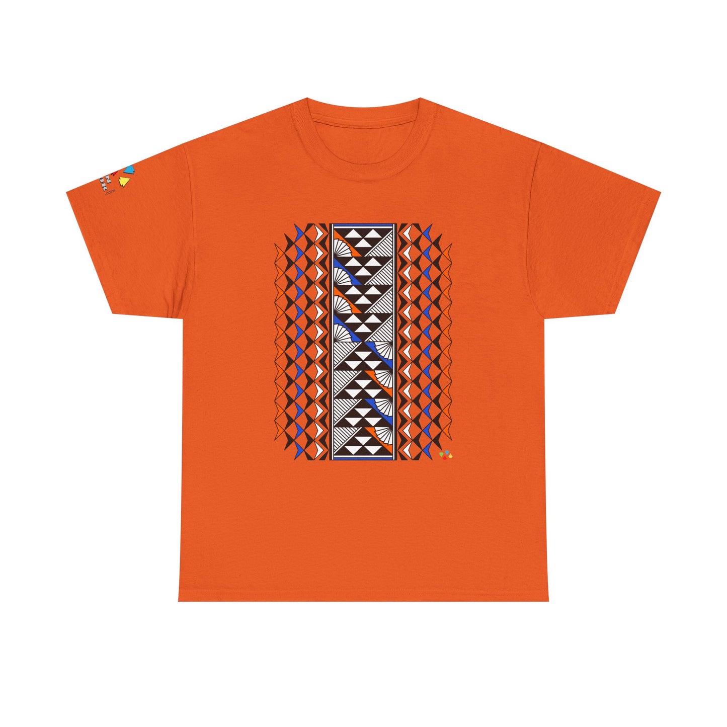 Sun and Rain in Orange/Blue Gildan Unisex Tee