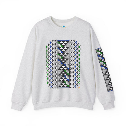 Sun and Rain in Green/Blue Unisex Sweatshirt
