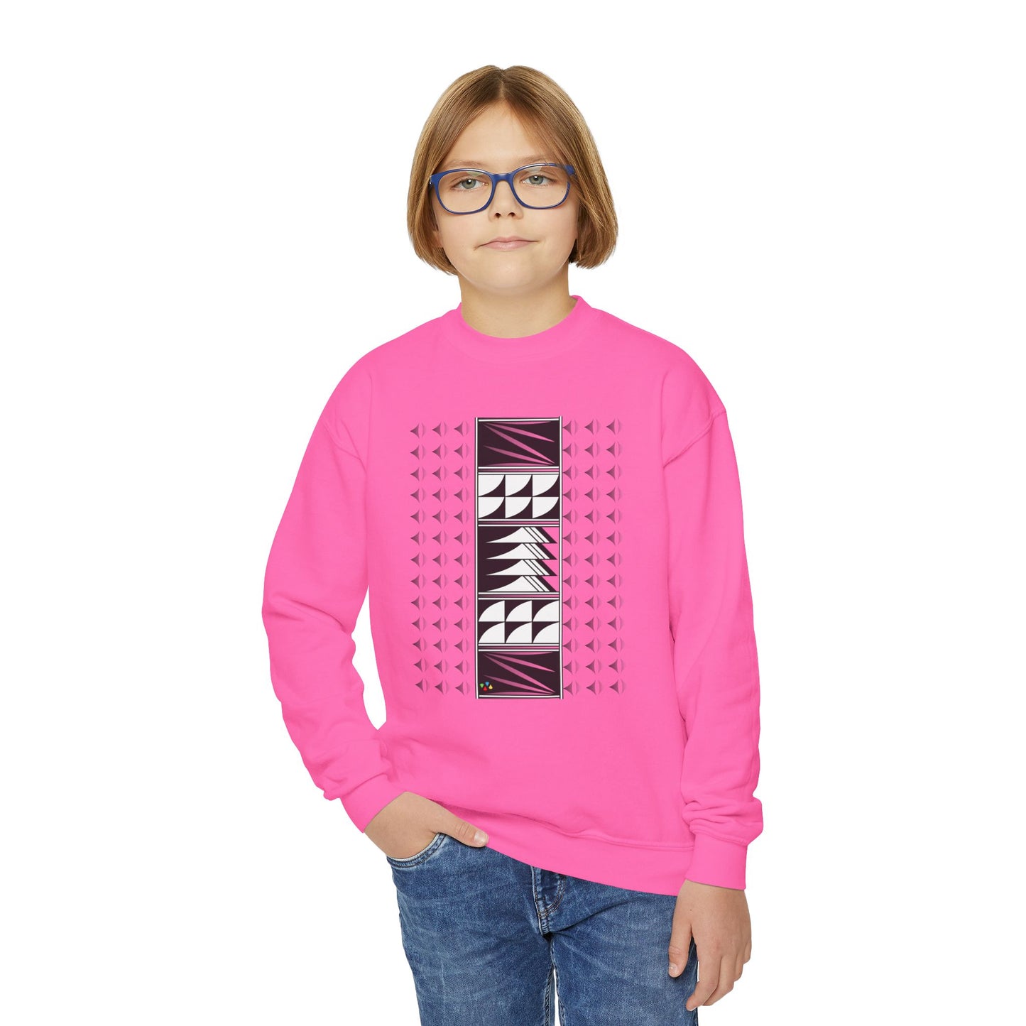 Feather Blessings Fade Youth Crewneck Sweatshirt