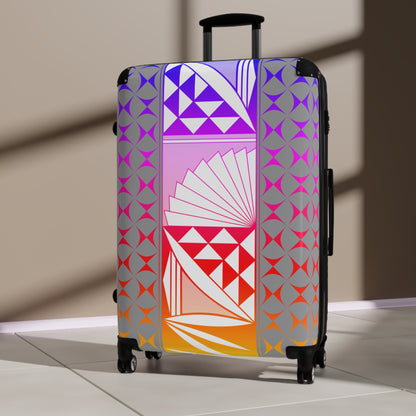Rainbow Sunrise on Silver Suitcases