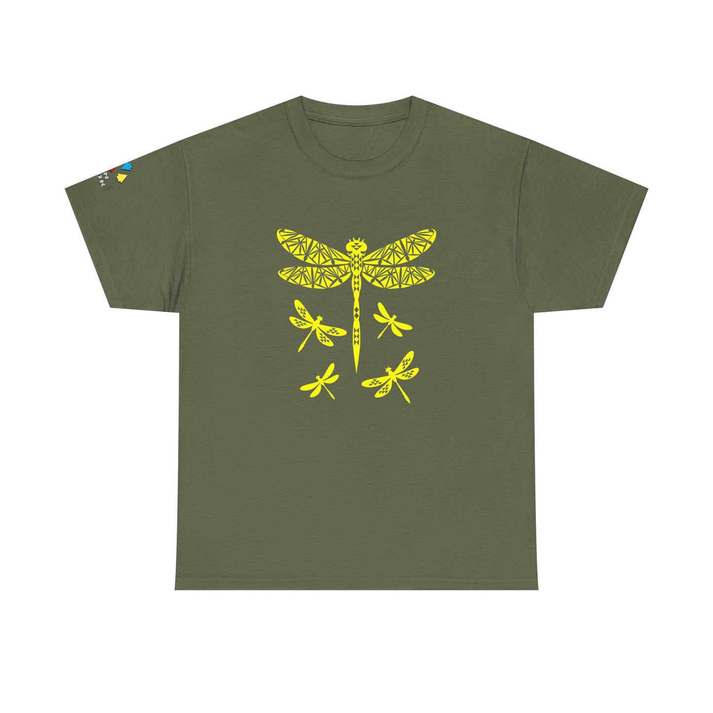 Native Dragonfly in Yellow Gildan Unisex Tee