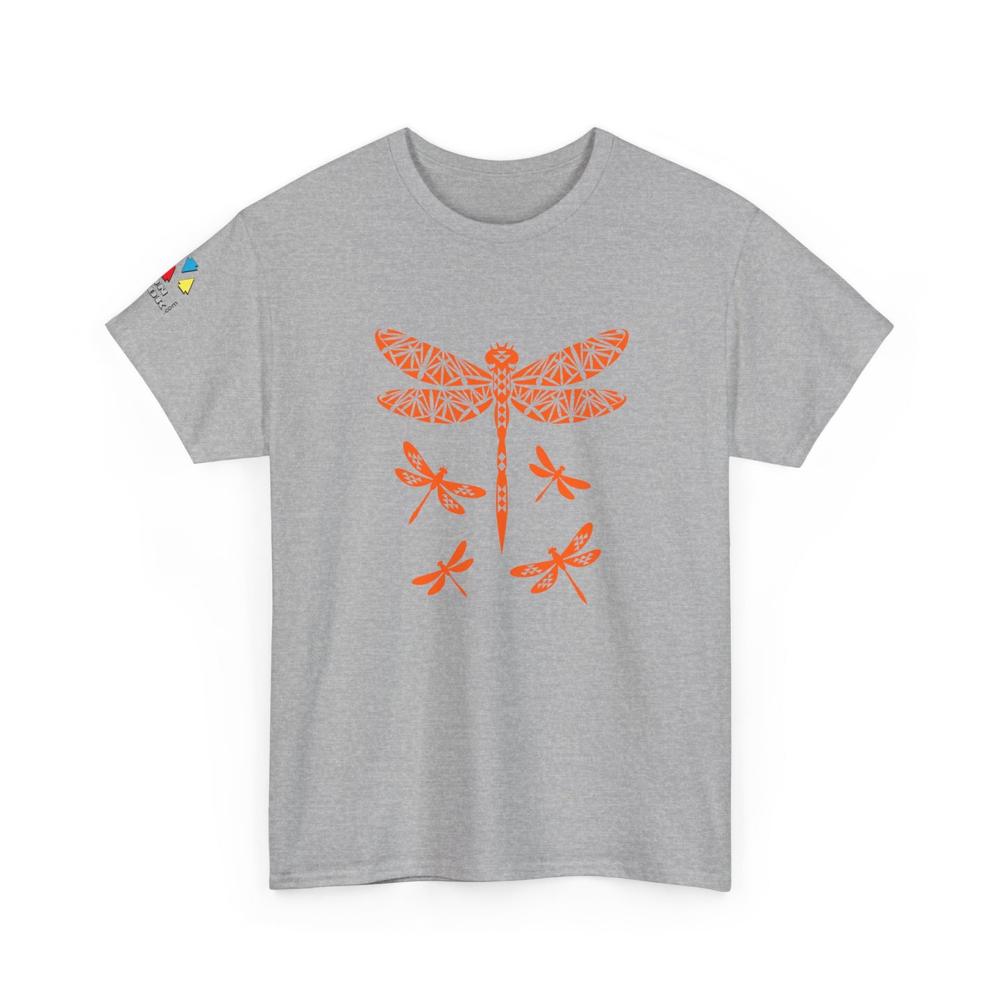 Native Dragonfly in Orange Gildan Unisex Tee