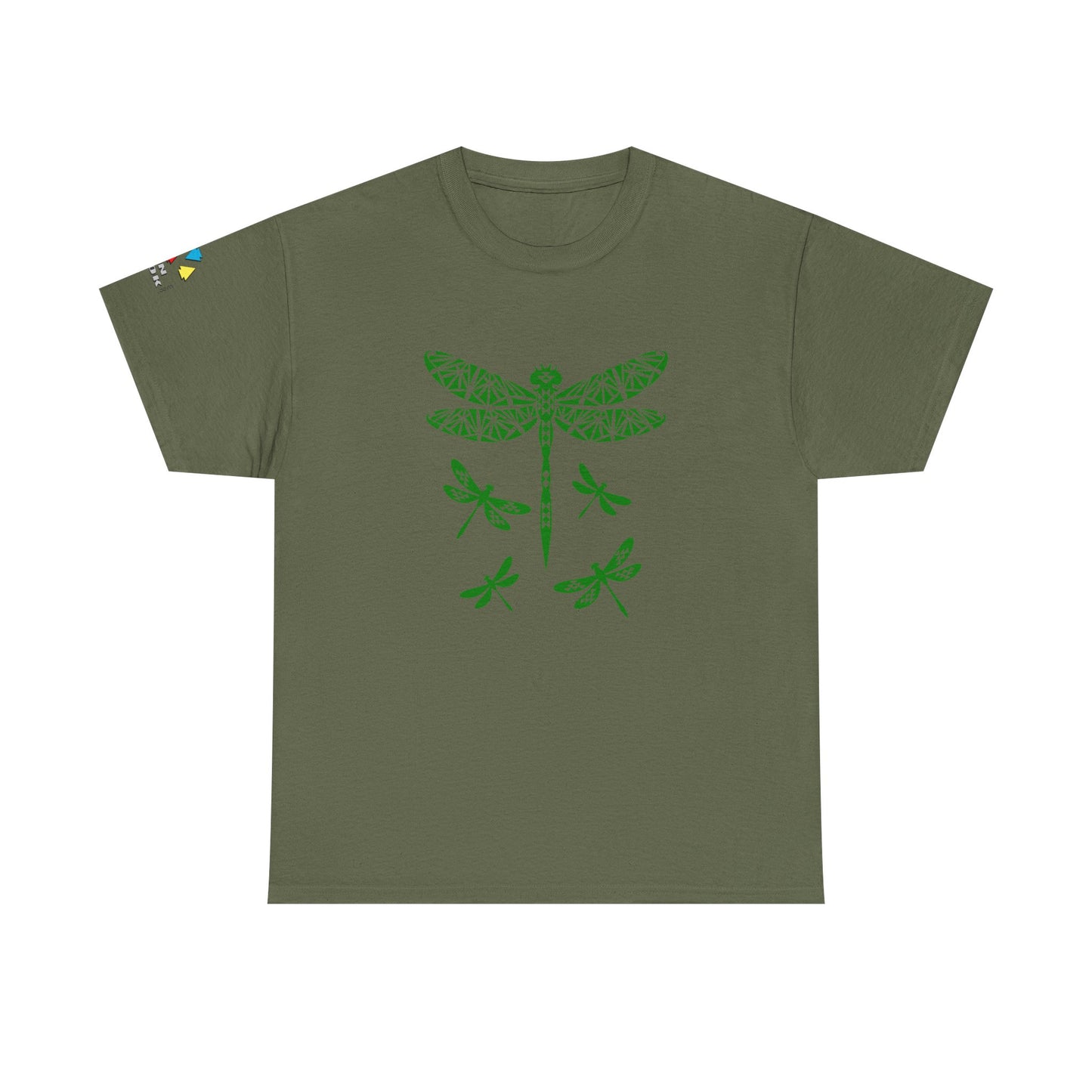 Native Dragonfly in Green Gildan Unisex Tee