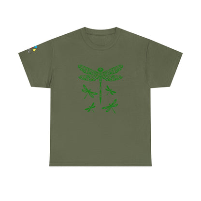 Native Dragonfly in Green Gildan Unisex Tee