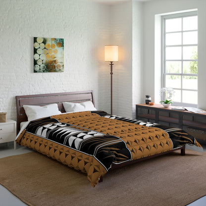 Southwest Feather Blessing on Light Brown Comforter