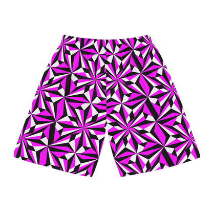 Desert Flowers in Pink Basketball Shorts